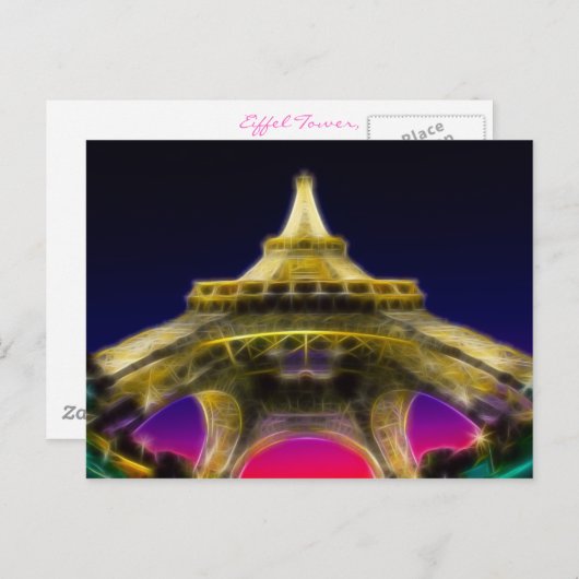 Der Eiffelturm, Paris, Frankreich Postkarte (Vorne/Hinten)