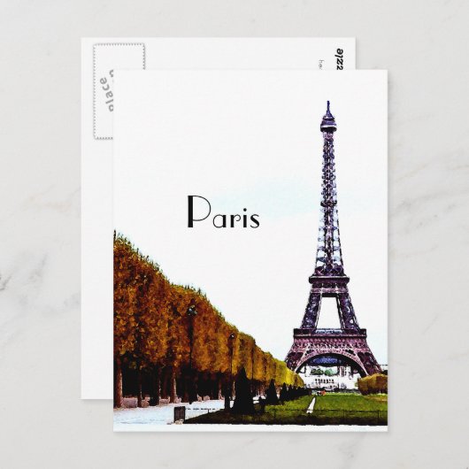 Der Eiffelturm - Paris Postkarte (Vorne/Hinten)