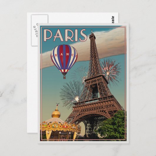 Der Eiffelturm Postkarte (Vorne/Hinten)