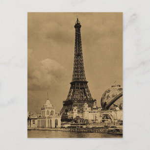 Der Eiffelturm von der Seine-Paris-Ausstellung Postkarte