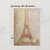 Der Eiffelturm von Georges Seurat Einladung (Vorne/Hinten)