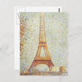 Der Eiffelturm von Georges Seurat Postkarte (Vorne/Hinten)