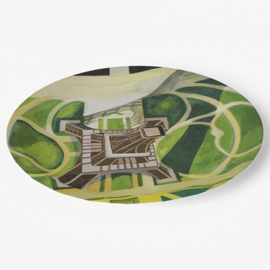 Der Eiffelturm (von Robert Delaunay) Pappteller (Schrägansicht)