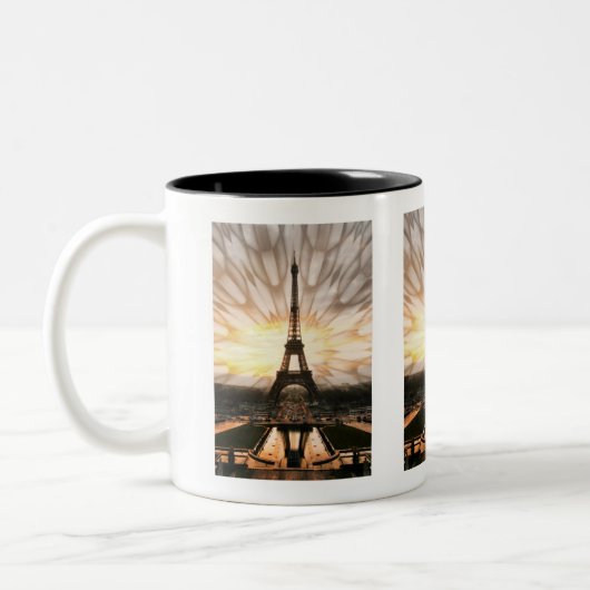 Der Eiffelturm! Zweifarbige Tasse (Links)