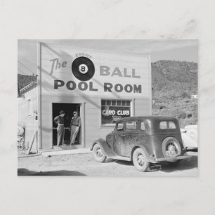 Der Eight Ball Pool Room, 1940 Postkarte