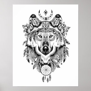 Der einfarbige Wolf Poster