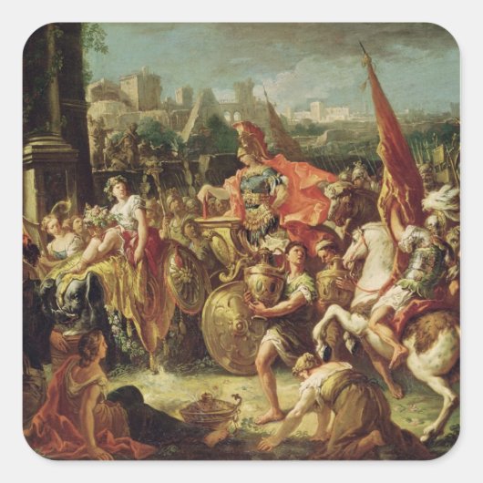 Der Eingang Alexander des Großen Quadratischer Aufkleber (Vorderseite)