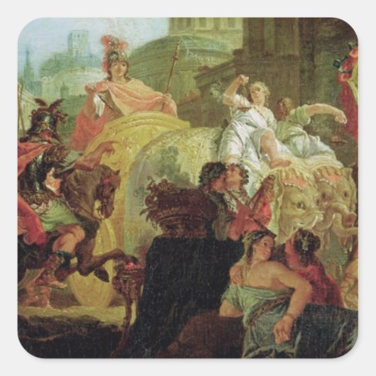 Der Eingang Alexander des Großen Quadratischer Aufkleber (Vorderseite)