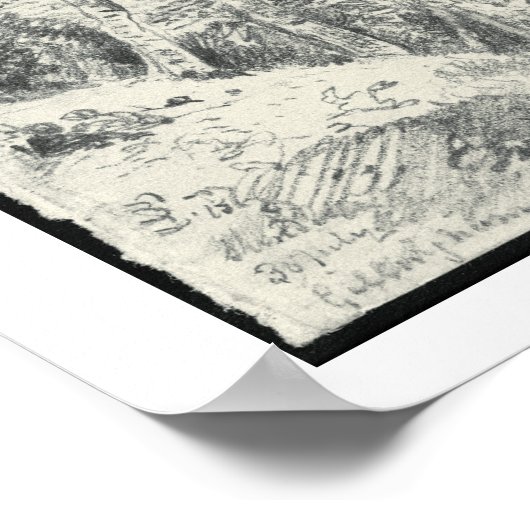 Der Eingang nach Gillingham, Dorset (Bleistift) Poster (Ecke)