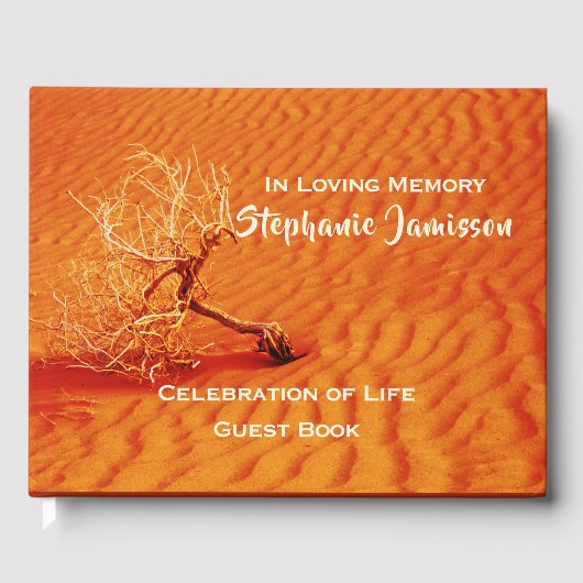 Der einsame Baum im Sand der roten Wüste, Feier de Gästebuch (Vorderseite)