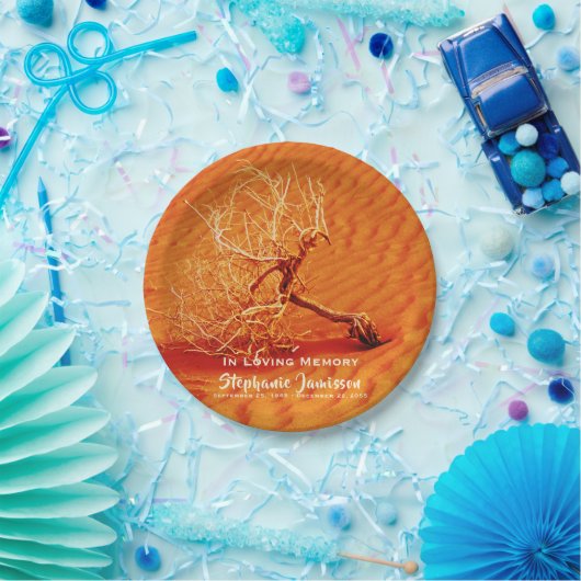 Der einsame Baum in der Wüste Sand Feier des Leben Pappteller (Party)