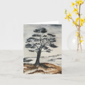 Der einsame Baum Karte (Gelbe Blume)