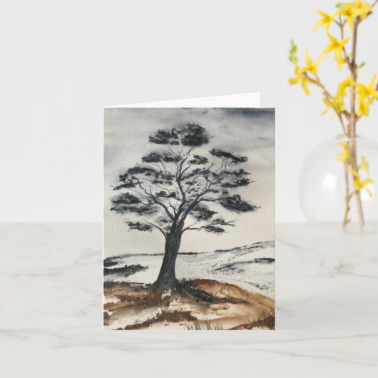 Der einsame Baum Karte (Gelbe Blume)