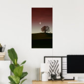 Der einsame Baum und der blasse Mond Poster (Heimbüro)