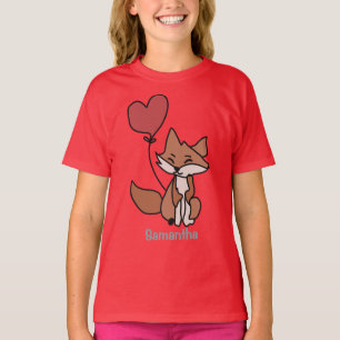 Der einsame Fuchs und der Herzballon Liebe T-Shirt