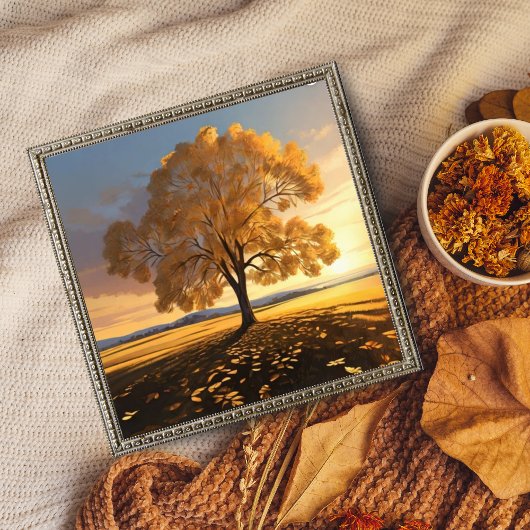 Der einsame Herbstbaum: Eine Touch der Ruhe Fotodruck