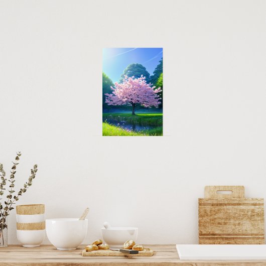 Der einsame Kirschbaum Poster (Küche)