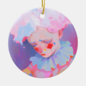 Der einsame rosa Clown Keramik Ornament (Vorne)