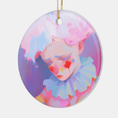 Der einsame rosa Clown Keramik Ornament (Links)