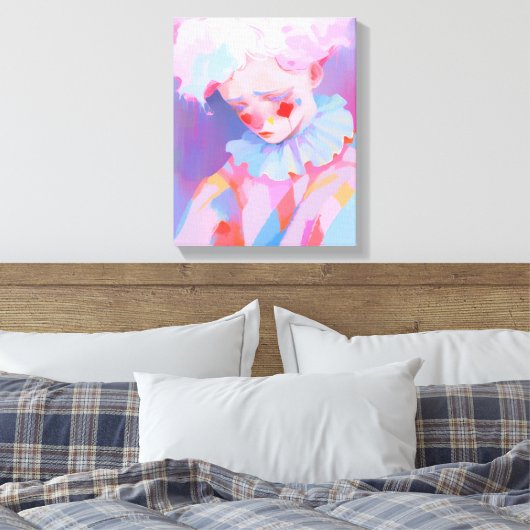 Der einsame rosa Clown Leinwanddruck (Insitu (Schlafzimmer))