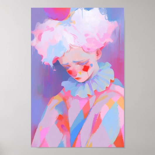 Der einsame rosa Clown Poster (Vorne)