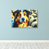 Der einsame Schäferhund für Zuhause Leinwanddruck (Insitu (Holzboden))