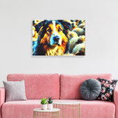 Der einsame Schäferhund für Zuhause Leinwanddruck (Insitu (Wohnzimmer))