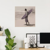 Der einsame Surfer - Kunstdruck Poster (Heimbüro)