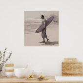 Der einsame Surfer - Kunstdruck Poster (Küche)