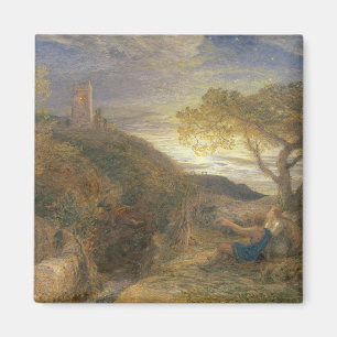 Der einsame Turm, 1868 (w/c u. gummieren Magnet