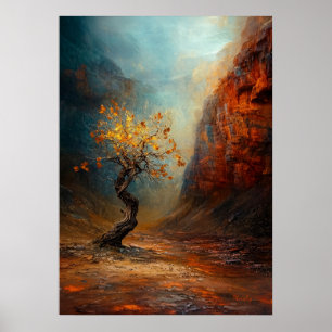 Der einsame Überlebensbaum - Majestic Canyon Lands Poster