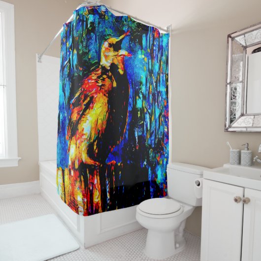 Der einsame Vogel 2 Duschvorhang (Beispiel)