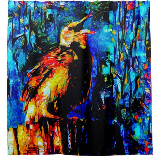 Der einsame Vogel 2 Duschvorhang (Vorderseite)