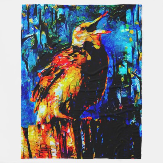 Der einsame Vogel 2 Fleecedecke (Vorderseite)