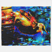 Der einsame Vogel 2 Fleecedecke (Vorderseite (Horizontal))