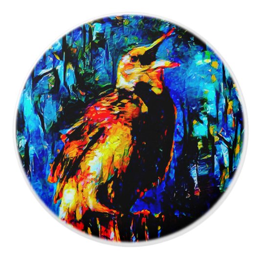 Der einsame Vogel 2 Keramikknauf (Vorderseite)