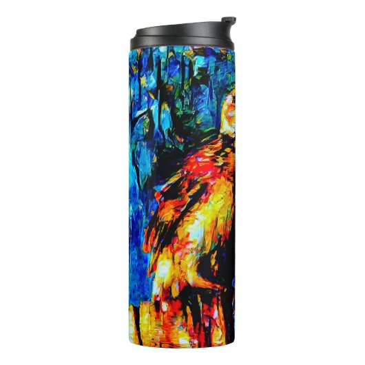 Der einsame Vogel 2 Thermosbecher (Nach links gedreht)