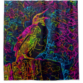 Der einsame Vogel 3 Duschvorhang