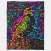 Der einsame Vogel 3 Fleecedecke (Vorderseite)