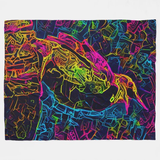 Der einsame Vogel 3 Fleecedecke (Vorderseite (Horizontal))