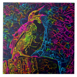 Der einsame Vogel 3 Fliese