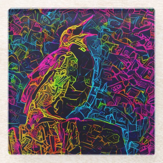 Der einsame Vogel 3 Glasuntersetzer (Vorderseite)