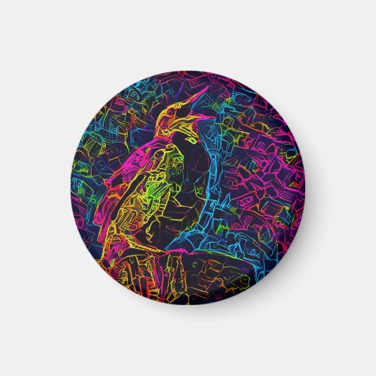 Der einsame Vogel 3 Magnet (Vorne)