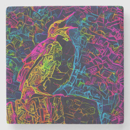 Der einsame Vogel 3 Steinuntersetzer