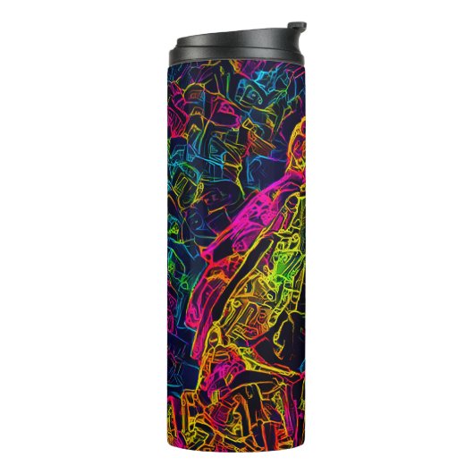 Der einsame Vogel 3 Thermosbecher (Nach links gedreht)