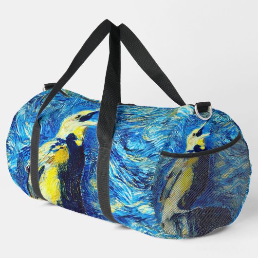 Der einsame Vogel-VanGogh-Stil Duffle Bag (Rechte Ecke)