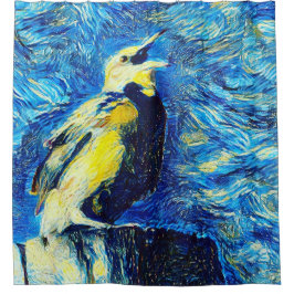Der einsame Vogel-VanGogh-Stil Duschvorhang