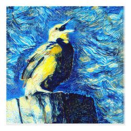 Der einsame Vogel-VanGogh-Stil Fotodruck