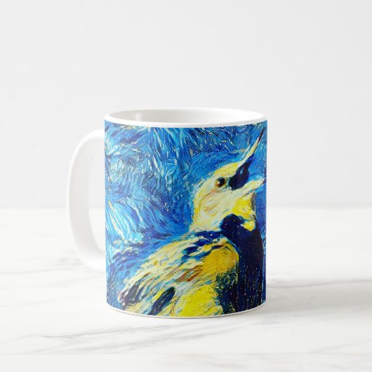 Der einsame Vogel-VanGogh-Stil Kaffeetasse (Vorderseite Links)