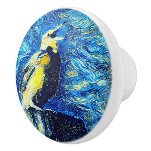 Der einsame Vogel-VanGogh-Stil Keramikknauf (Rechts)